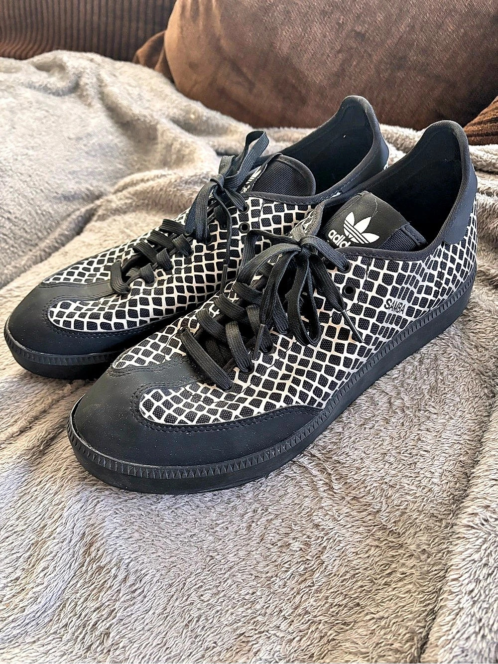 adidas Samba Geometric Sneakers in Black & White US 10.5